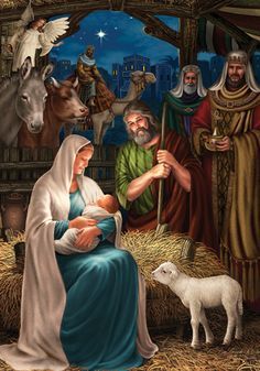 Christmas Nativity Scene Painting