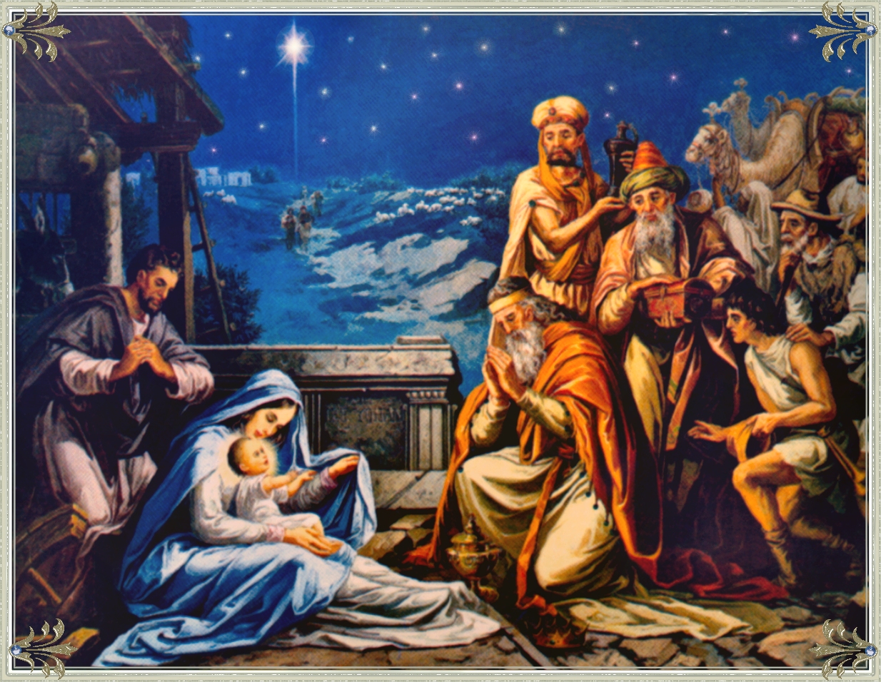 1234x956 Christmas Nativity Wallpaper - Christmas Nativity Scene Painting