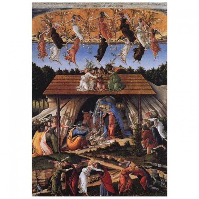 700x700 Mystical Nativity Scene Botticelli Painting Christmas Fridge Magnet - Christmas Nativity Scene Painting