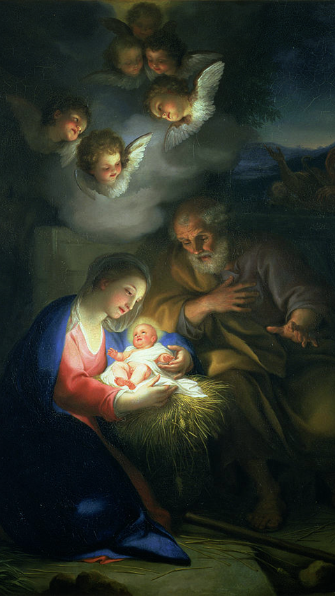 480x854 Nativity Scene Nokia N9 Wallpapers Christmas - Christmas Nativity Scene Painting