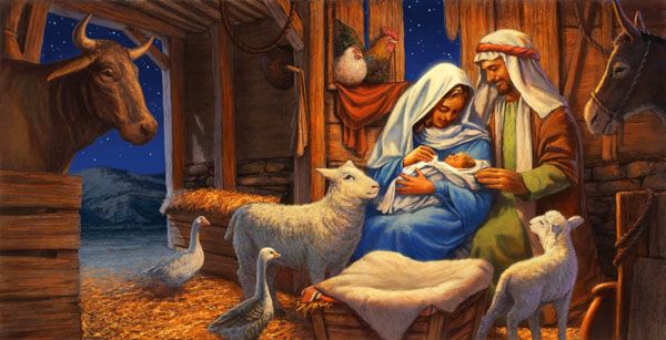 600x307 This Picture Is By John Walker And It Is Of A Christmas Nativity - Christmas Nativity Scene Painting