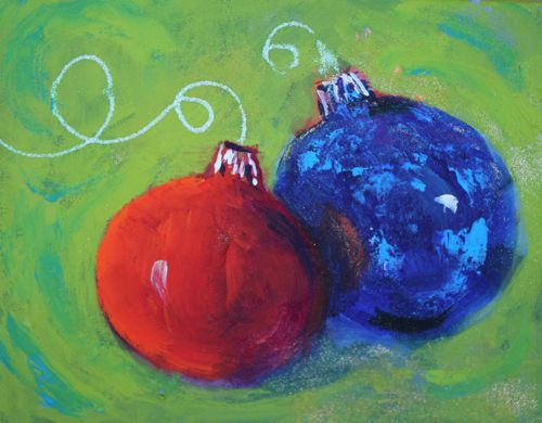 Christmas Ornament Painting On Canvas at PaintingValley.com | Explore ...