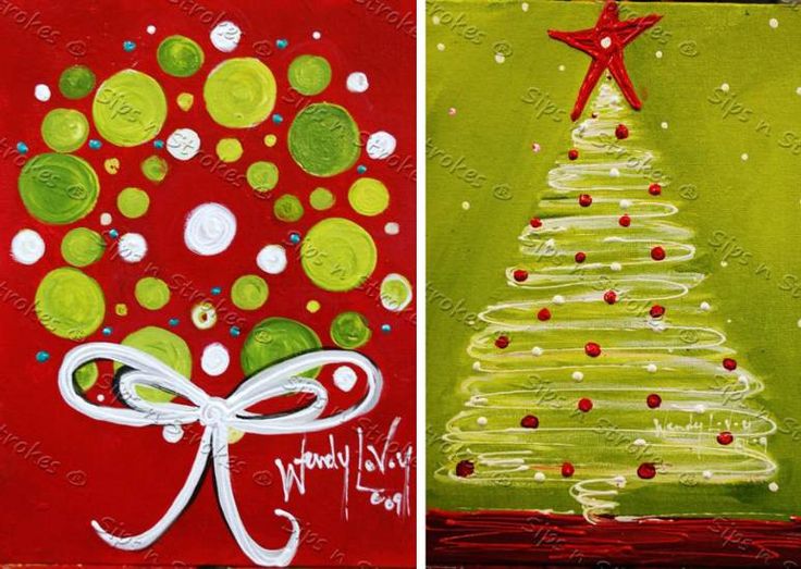 736x523 Christmas Painting Canvas Ideas Paintings - Christmas Ornament Painting On Canvas
