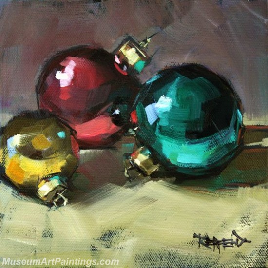 550x550 Christmas Paintings On Canvas Cpn04 - Christmas Ornament Painting On Canvas