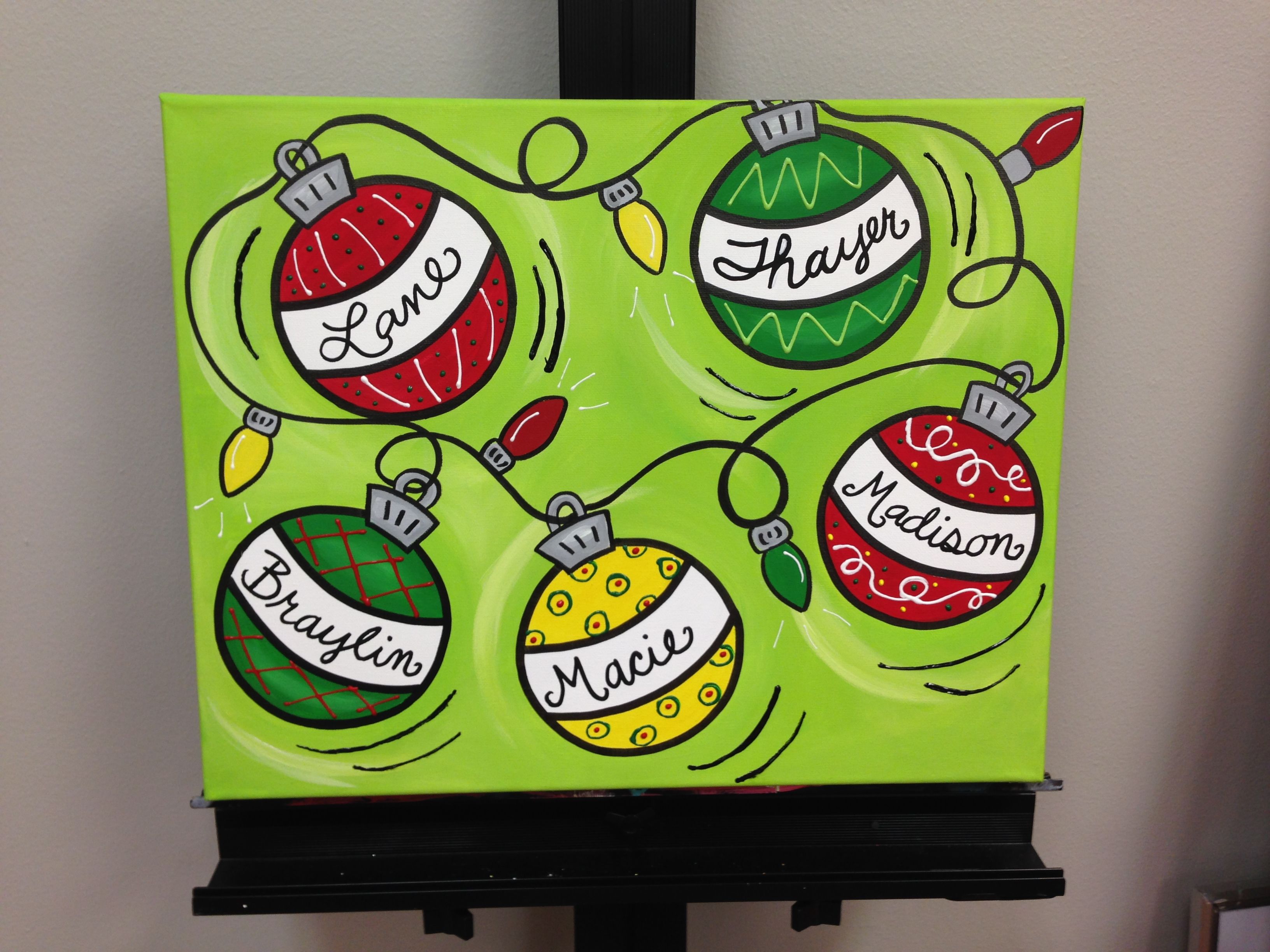 Christmas Ornament Painting On Canvas at PaintingValley.com | Explore ...