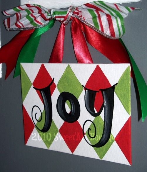 500x583 Canvas Painting Diy Canvases, Door Signs - Christmas Ornament Painting On Canvas