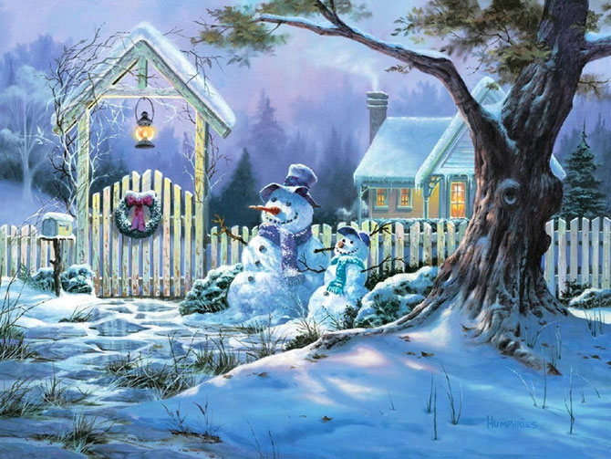 670x503 Magical Christmas Paintings - Christmas Painting