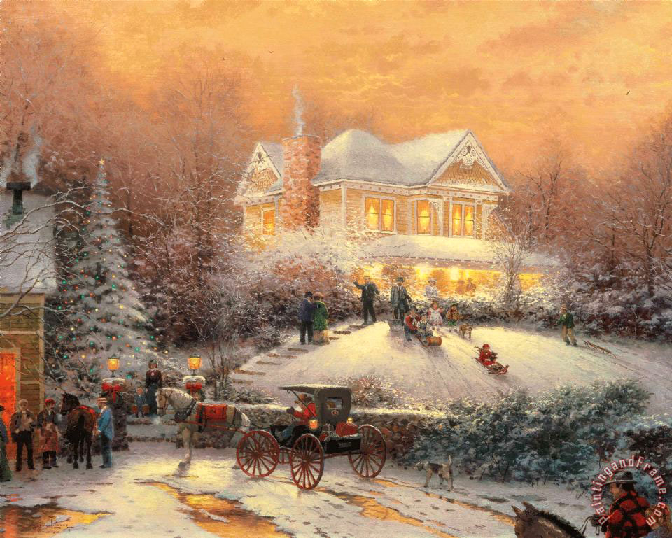 960x769 Thomas Kinkade Victorian Christmas Ii Painting - Christmas Painting