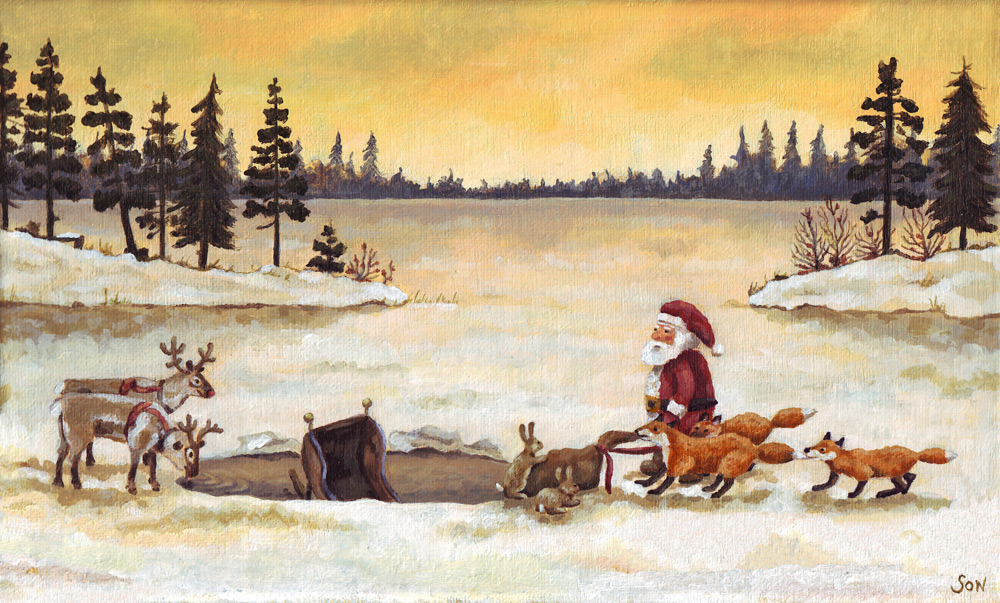1000x603 Christmas Painting Son's Popkes - Christmas Painting
