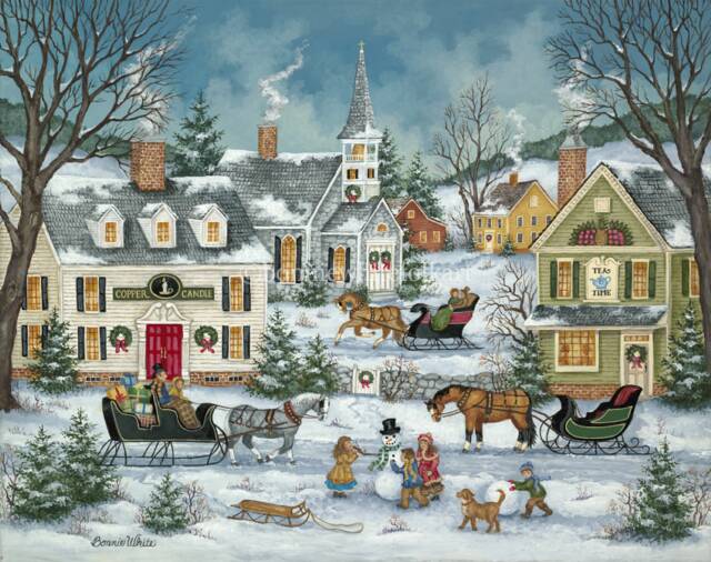 640x506 Fine Art Prints Winter - Christmas Painting For Children