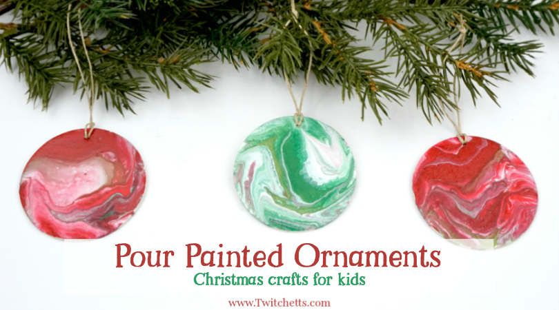 810x450 Poured Christmas Ornaments ~ Pour Painting For Kids - Christmas Painting For Children