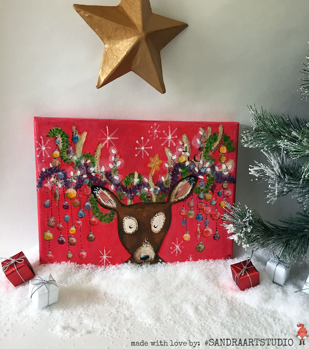 1000x1129 Kids Art With Christmas Acrylic Painting - Christmas Painting For Kids