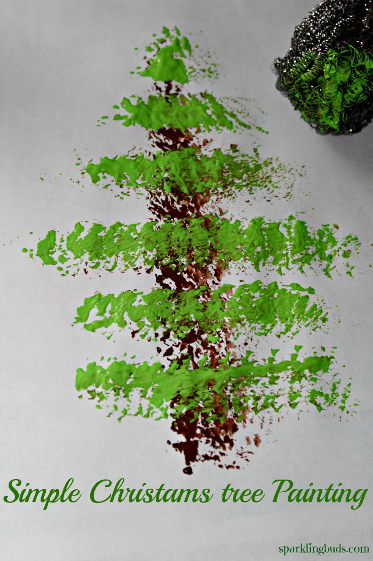 735x1103 Super Easy Christmas Tree Paint Simple Christmas Craft - Christmas Painting For Kids