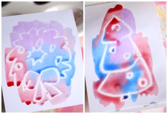 560x378 Wax Resist Christmas Cards For Kids - Christmas Painting For Kids