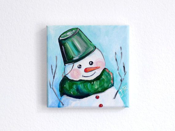 570x427 Cute Christmas Painting Snowman Acrylic Painting Canvas Christmas - Christmas Painting Games