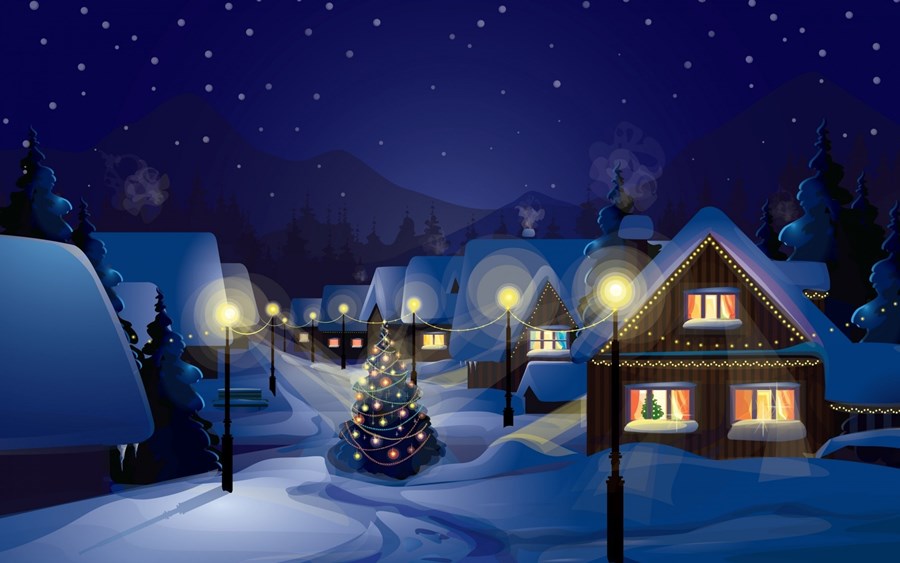 900x563 Living Room Bedroom Home Wall Decoration Fabric Poster Christmas - Christmas Painting Games