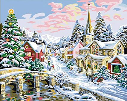 425x340 Colour Talk Diy Oil Painting, Paint By Number Kit - Christmas Painting Games