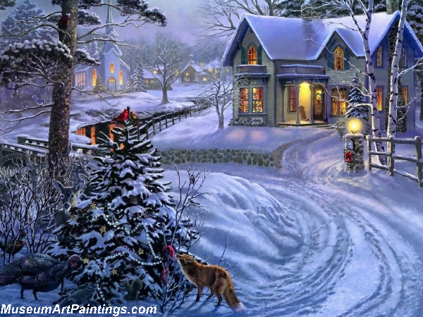 600x450 Christmas Painting Peace On Earth - Christmas Painting Images