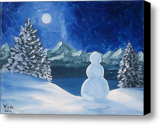533x418 Christmas Snowman Canvas Print Canvas Art By Craig Wade - Christmas Painting Images