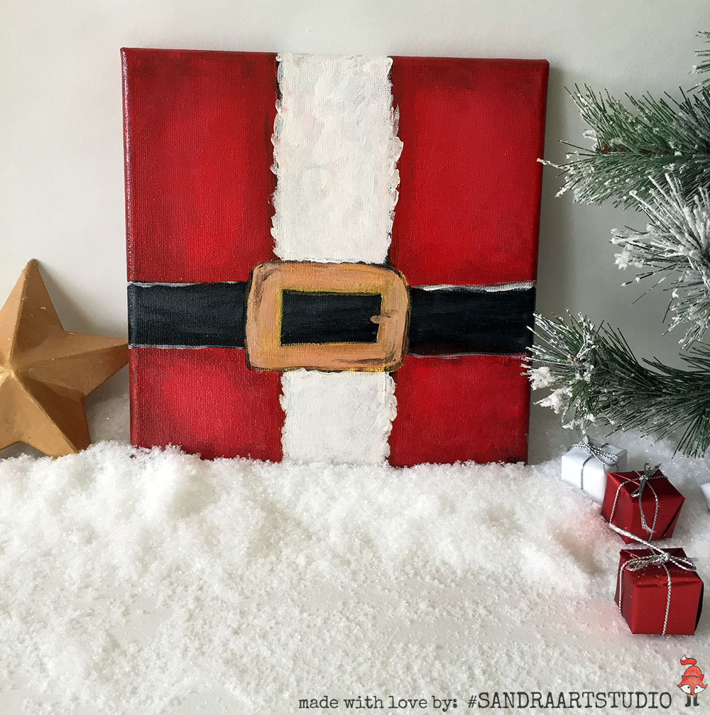 1000x1007 Little Christmas Painting Acrylic Painting On Canvas 8 X 8 Inch - Christmas Painting On Canvas