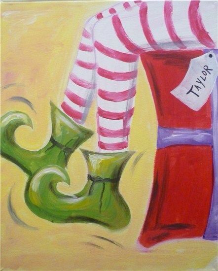 442x550 Pin By Ticia Miller Malcuit On Canvas Painting Ideas - Christmas Painting On Canvas