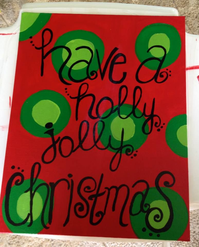 774x960 Stole This Idea. From , Came Out Really Cute. Acyclic - Christmas Painting On Canvas