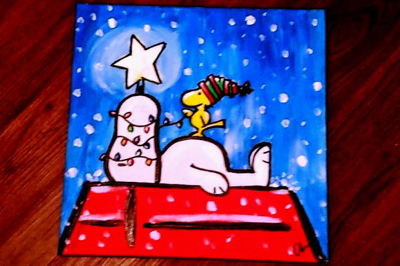 570x380 Christmas Acrylic Paintings On Canvas - Christmas Painting On Canvas