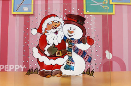500x330 How To Make Santa With Snowman Christmas Glass Painting Online - Christmas Painting Online