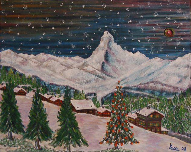 632x503 Oil Painting Gt One Christmas Eve - Christmas Painting Online