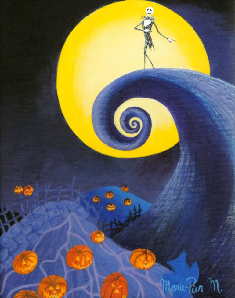 770x976 Saatchi Art Nightmare Before Christmas Jack's Lament Painting - Christmas Painting Pictures