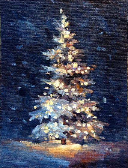 427x560 Acrylic Art Christmas Scene - Christmas Painting Pictures