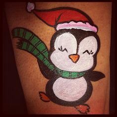 236x236 Christmas Penguin Face Painting. Face Paint - Christmas Penguin Painting