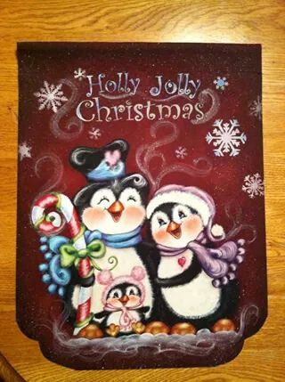 320x429 Christmas Penguins Other Artist's Designs We Love - Christmas Penguin Painting