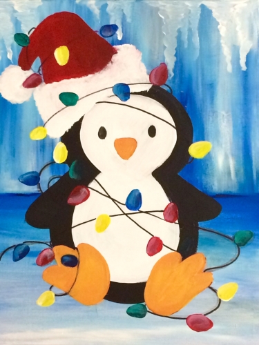 375x500 Kosmos - Christmas Penguin Painting