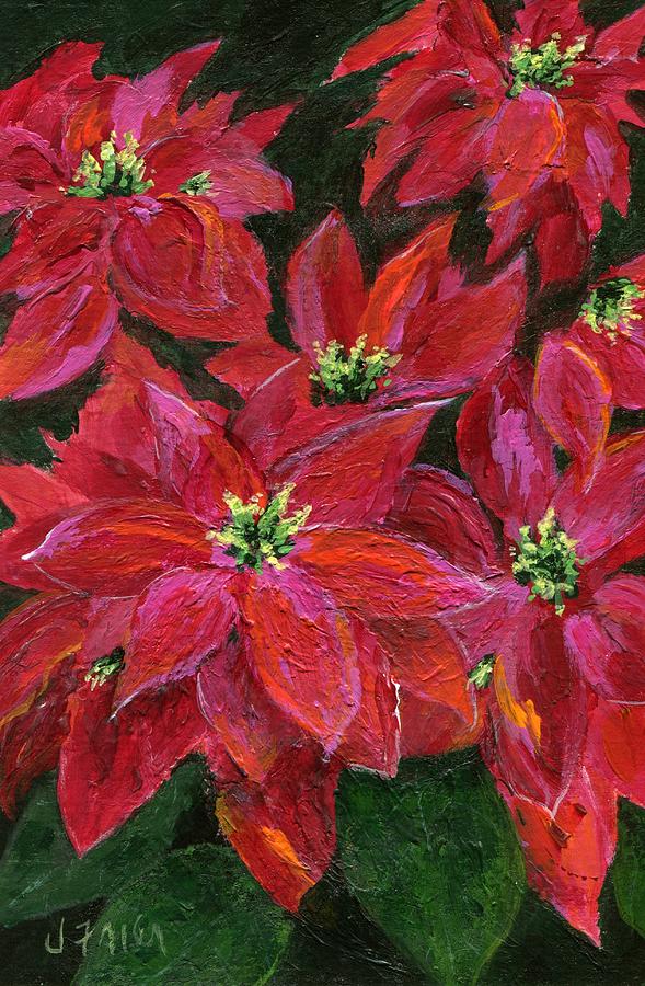 589x900 Christmas Poinsettia Painting By Jamie Frier - Christmas Poinsettia Painting
