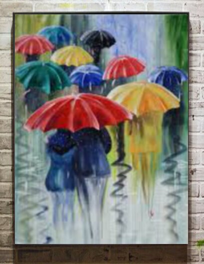 409x528 Free Shipping Hand Painted By Kinfe Painting For Christmas Gift - Christmas Present Painting