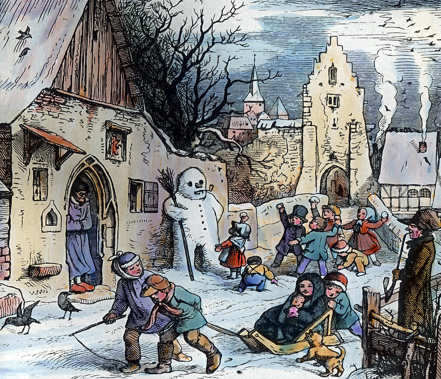 900x774 Christmas Scene Painting By German School - Christmas Scene Painting