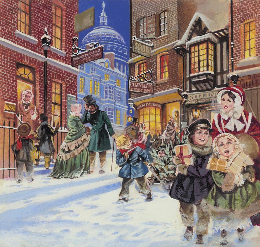 Christmas Scene Painting at PaintingValley.com | Explore collection of ...