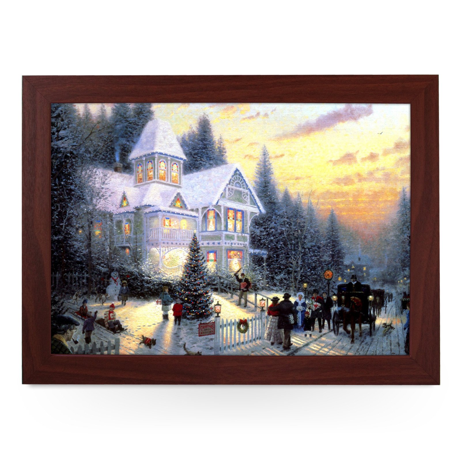 1600x1600 Victorian Christmas Scene Painting Lap Tray - Christmas Scene Painting