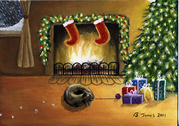 600x424 Art, Illustration And Design Blog Of Ben Jones - Christmas Scene Painting