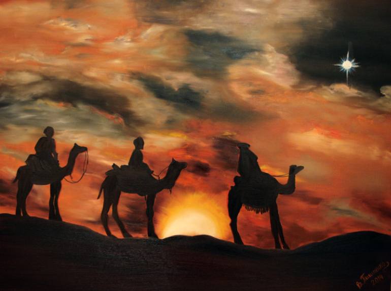 770x572 Saatchi Art Christmas Star Painting By Valentyna Pylypenko - Christmas Star Painting