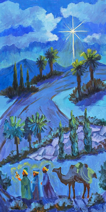 450x900 Three Wise Men And The Star Painting By Diane Mcclary - Christmas Star Painting