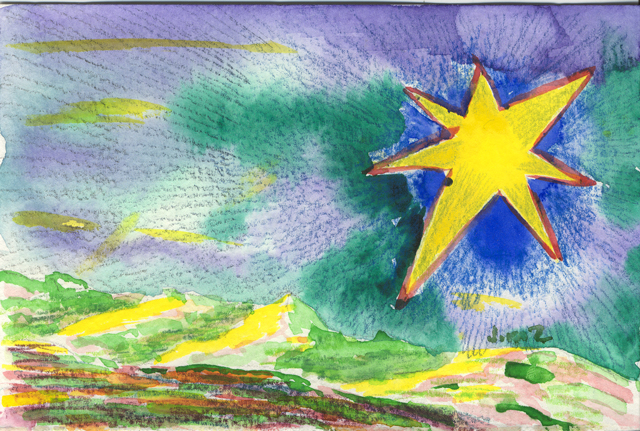 640x431 Christmas Star I - Christmas Star Painting