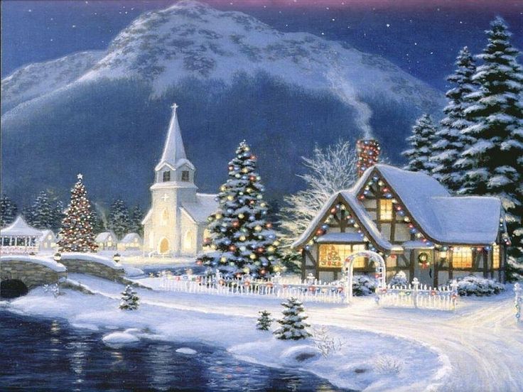 736x552 Christmas Themed Desktop Wallpaper Gallery - Christmas Themed Painting