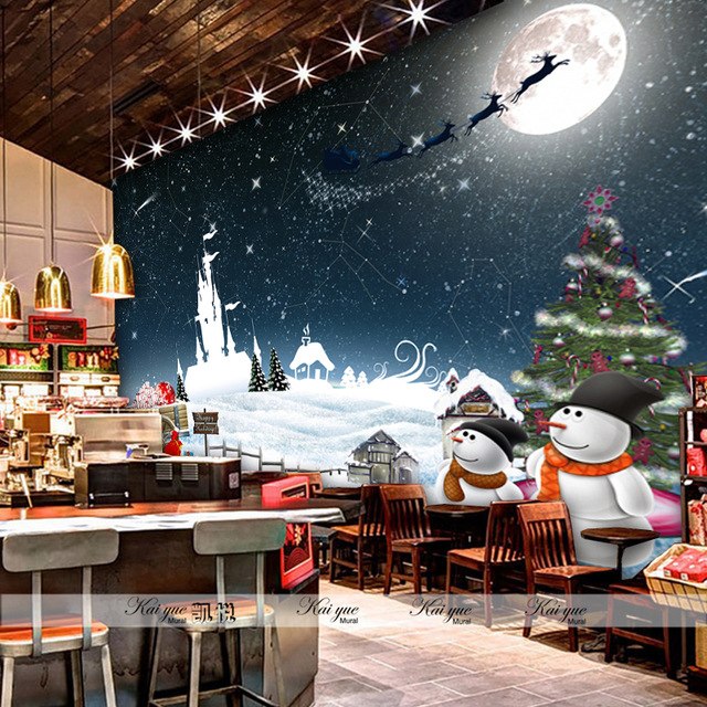 640x640 Custom Photo Wallpaper 3d Stereo Christmas Themed Wall Painting - Christmas Themed Painting