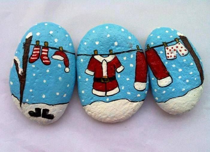 702x509 Image Result For Christmas Themed Painted Rocks Beautiful - Christmas Themed Painting