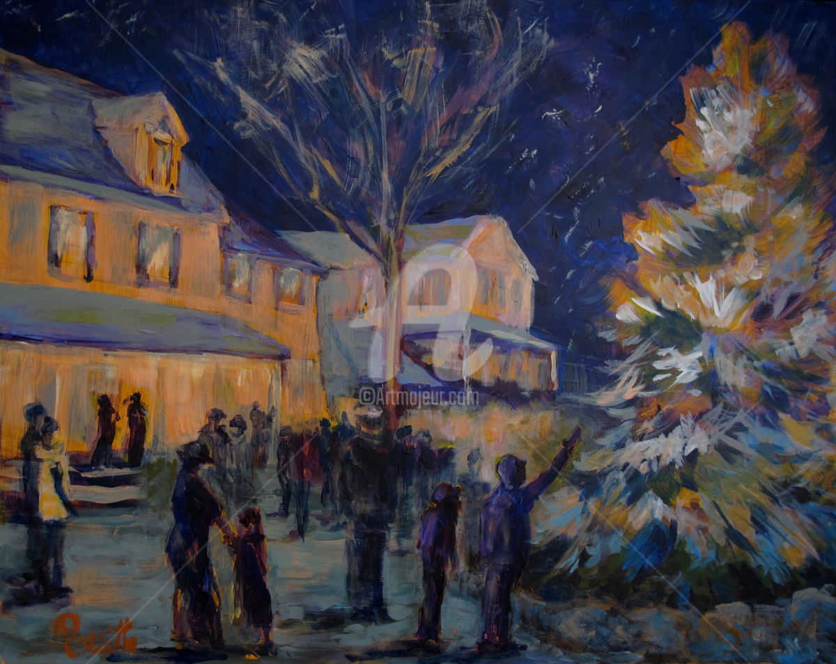 1200x954 Lighting The Christmas Tree (B.rossitto) - Christmas Themed Painting