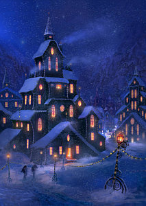 213x300 Christmas Town Paintings Fine Art America - Christmas Town Painting