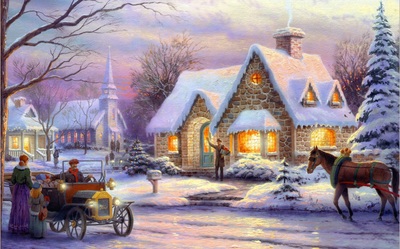 Christmas Town Painting at PaintingValley.com | Explore collection of ...