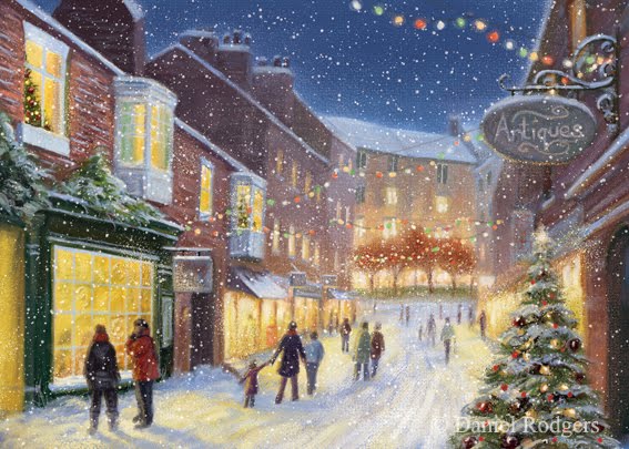 567x405 Daniel Rodgers Christmas Town Scene - Christmas Town Painting